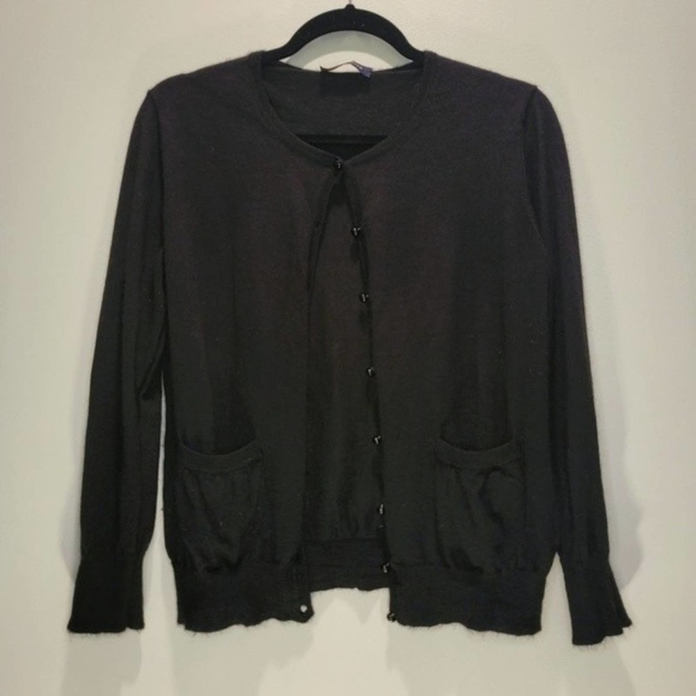 Piazza Sempione Cashmere Silk Blend Cardigan Modern Soft Luxe Long Sleeve Crop